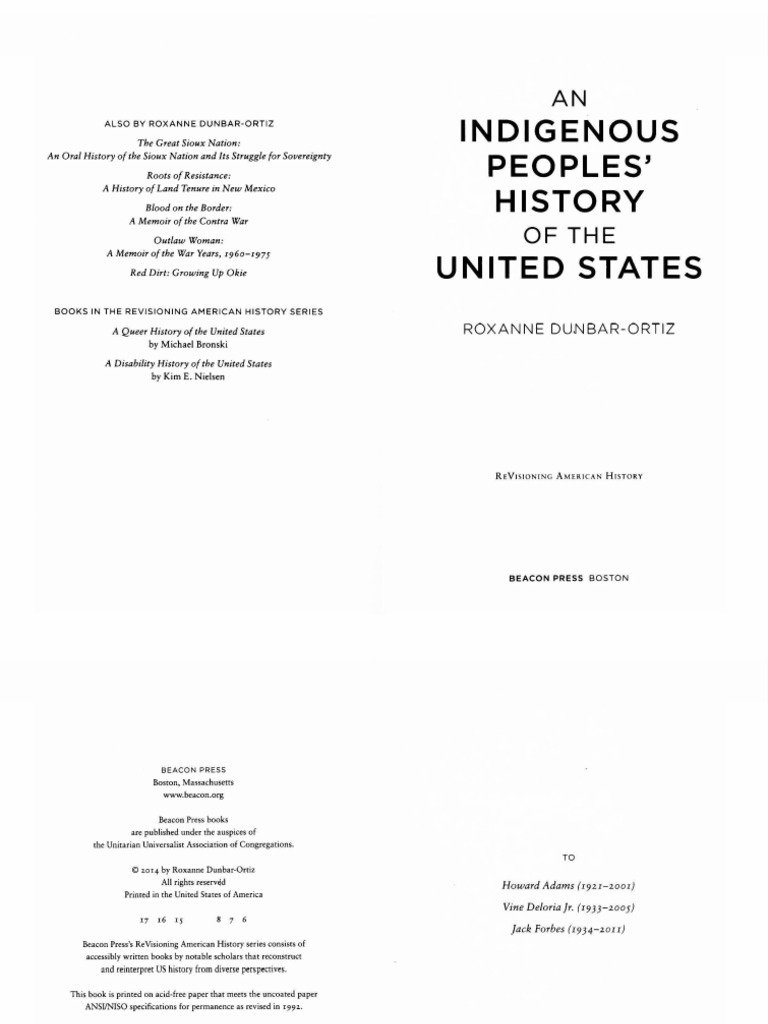 Dunbar-Ortiz, An Indigenous Peoples' History of the United States | PDF ...