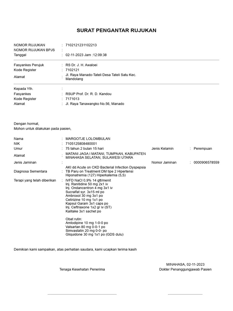 Sisrute - Kemkes.go - Id Cetak Form Rujukan - PHP I | PDF