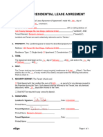 Sample Simple 1 Page Residential Lease Agreement