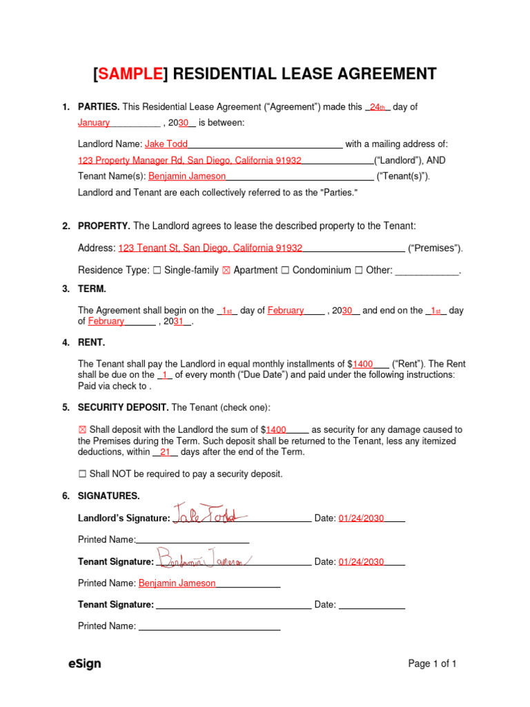 Residential Lease Agreement Template | PDF | Social Science