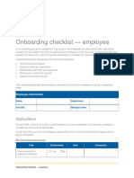 Onboarding Checklist Employee