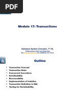 Module 17: Transactions: Database System Concepts, 7 Ed