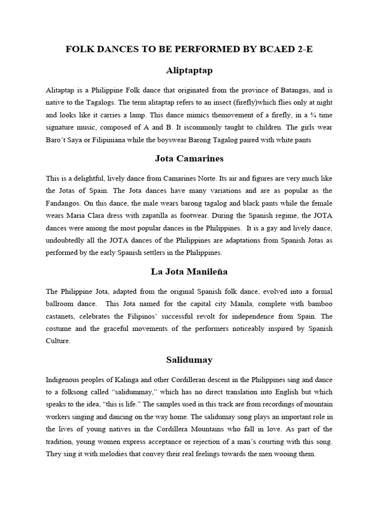 Folk Dance PDF Philippines