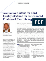 Acceptance Criteria For Bond Quality of Strand For Pretensioned Prestressed Concrete Applications