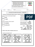 Avaliação de Ensino Religioso - 1 Ano