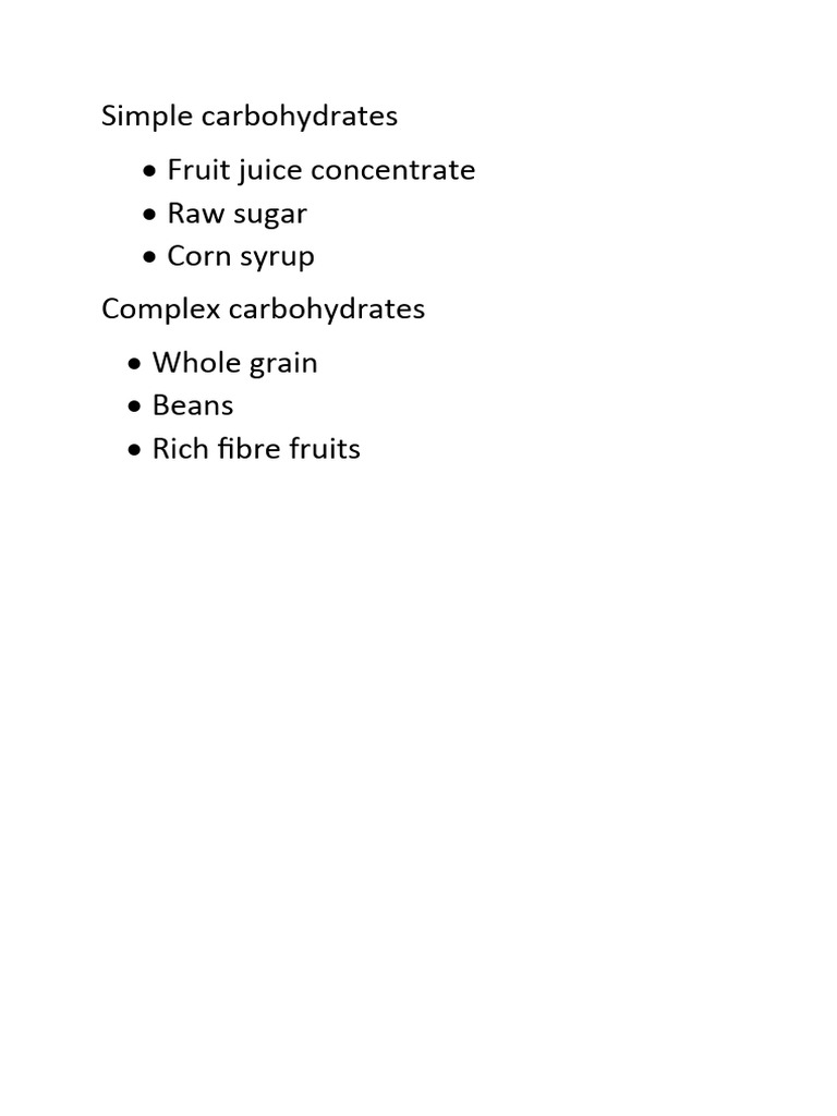 Simple Carbohydrates & Complex Carbohydrates PDF
