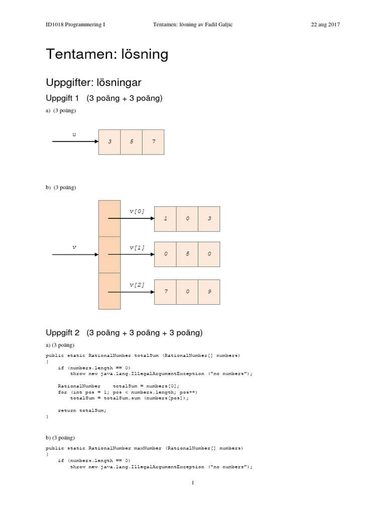 Tent ID1018 Aug 2017 Lösning | PDF