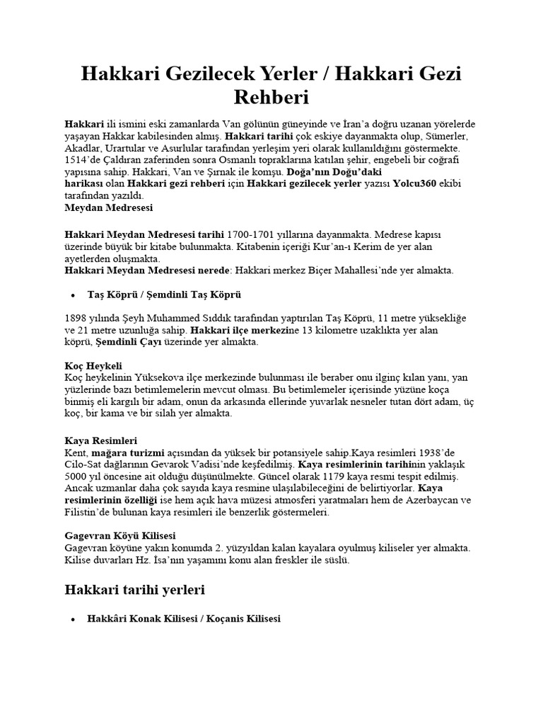HAKKARİ | PDF