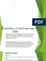 Prohibition of Child Marriage Act Family