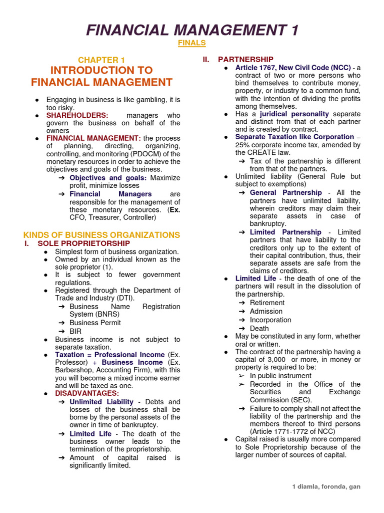 Overview of Financial Management Concepts | PDF | Stocks | Investing