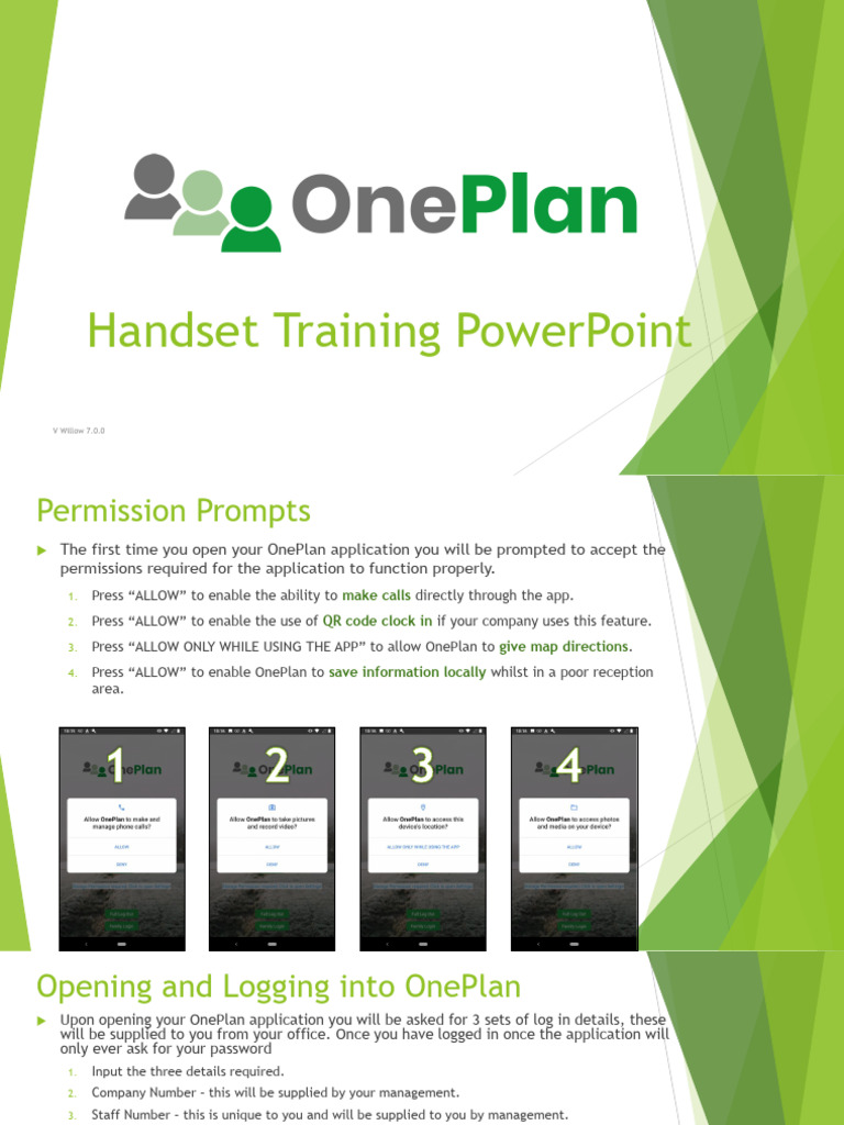 OnePlan IOS Training Document | PDF | Login | Qr Code