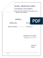 Individual Assignment For The Course of Fundamentals of Project Management