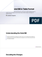 Sample Hotel Bill in Table Format