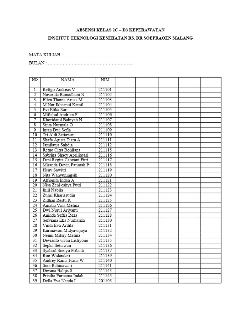 Absen TK.2C | PDF