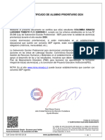 Certificado de Alumno Prioritario 2024: LAGUNAS TAMAYO RUN 24659949-1, Cumple Con Los Criterios Establecidos en La Ley Nº