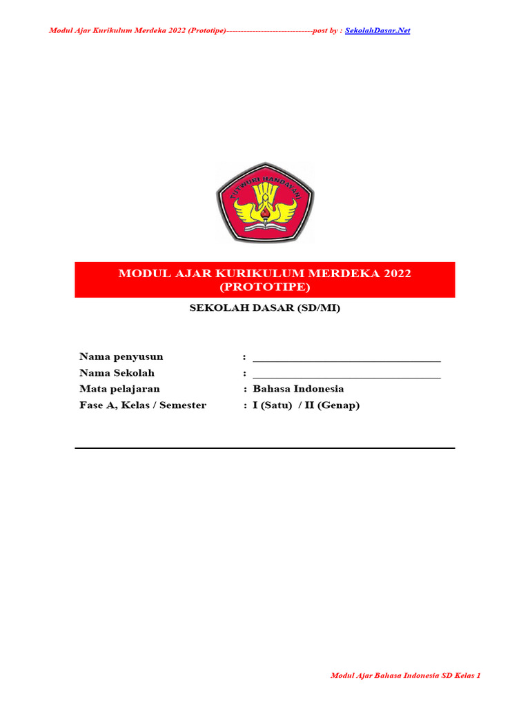 Modul Ajar Bahasa Indonesia BAB 5 KELAS 1 | PDF | Ilmu Sosial
