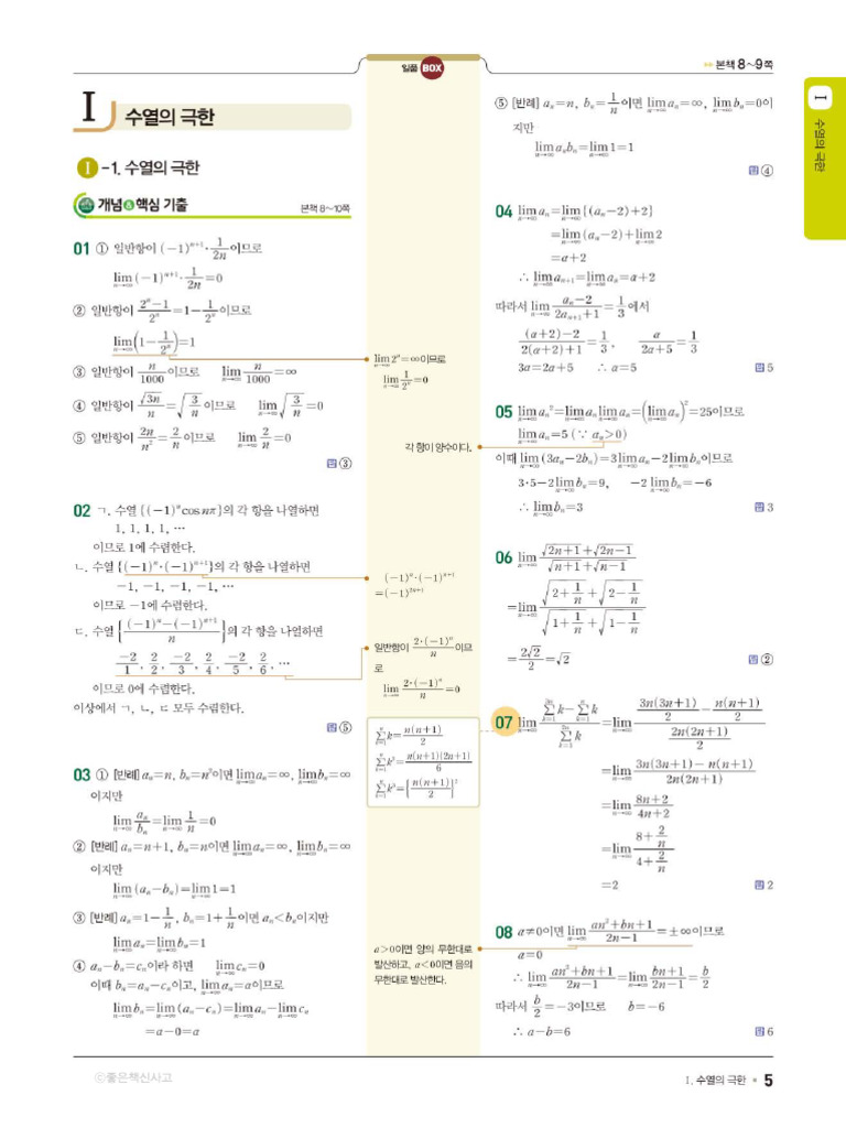 일품 미적분 정답및해설 Part.1 | PDF