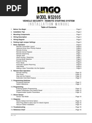 Ungo Car Alarm Wiring Diagram - Complete Wiring Schemas