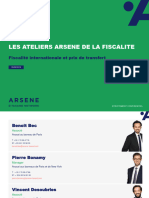 Ateliers Arsene de La Fiscalité Fiscalité Internationale Et Prix de Transfert