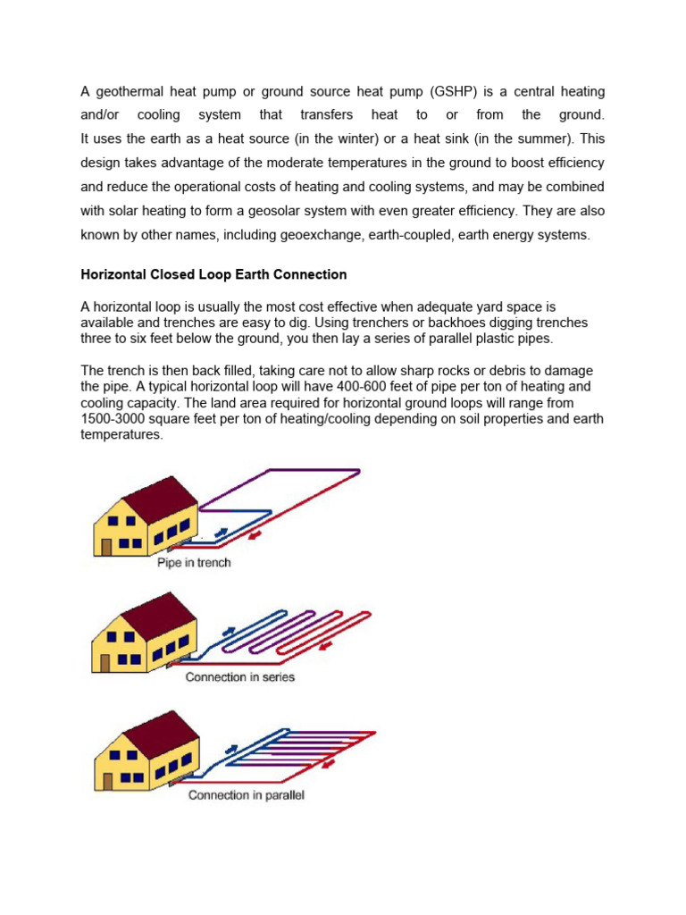 A Geothermal Heat Pump or Ground Source Heat Pump | PDF | Heat Pump ...