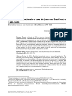Reservas Internacionais e Taxa de Juros No Brasil Entre 1999-2020