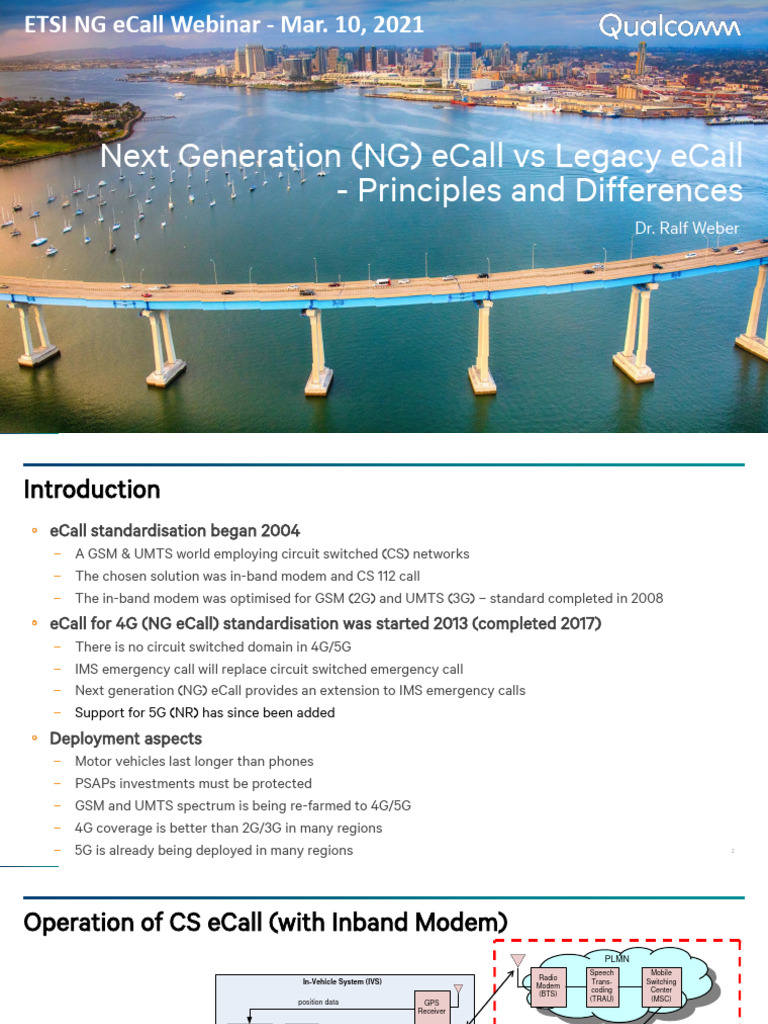 Ralf Weber Next Generation Ecall Vs Legacy Ecall | PDF | Ip Multimedia ...