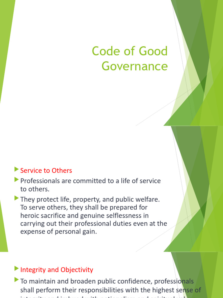 Code Of Good Governance Pdf