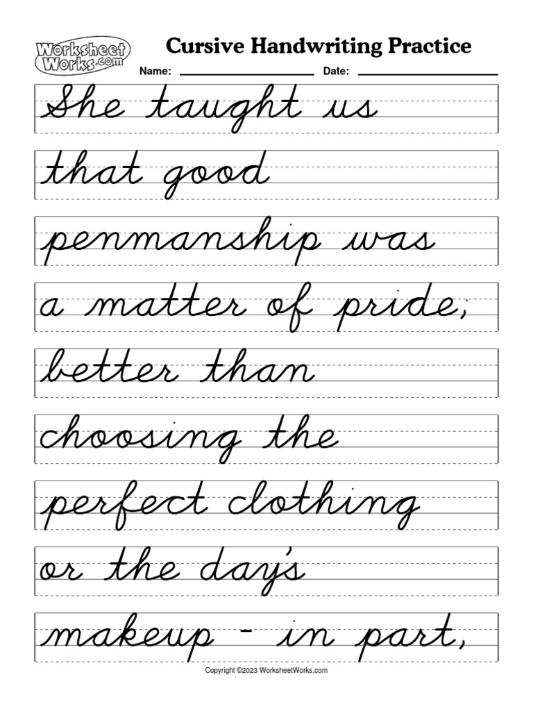 Worksheetworks cursive handwriting practice 2 pdf