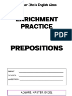 Enrichment Practice Prepositions