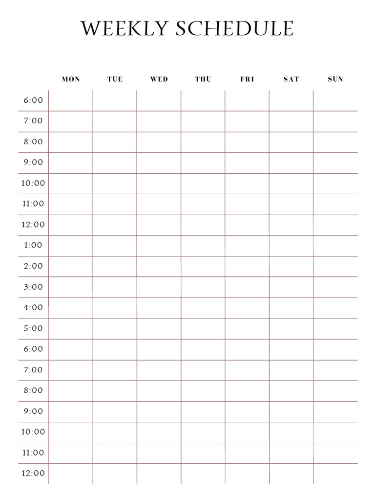 White Minimalist Abstract Shapes A4 Format Weekly Schedule | PDF