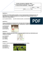 Avaliacao de Geografia 1º Ano Do Ensino Fundamental I 1º Ciclo 4º Bimestre 2017