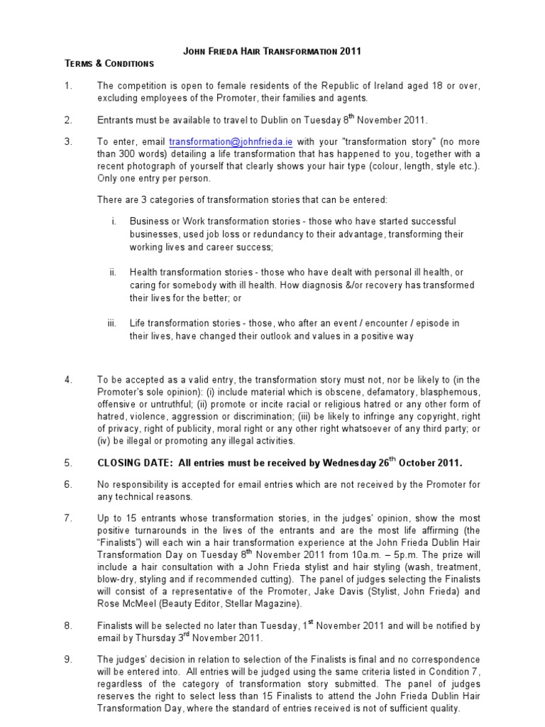 Transformation Ts&Cs | PDF | Intellectual Property | Justice