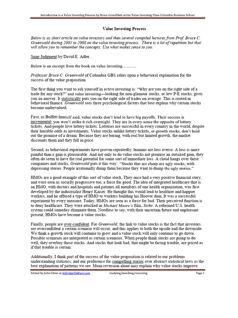 Bruce 2 | PDF | Value Investing | Investing