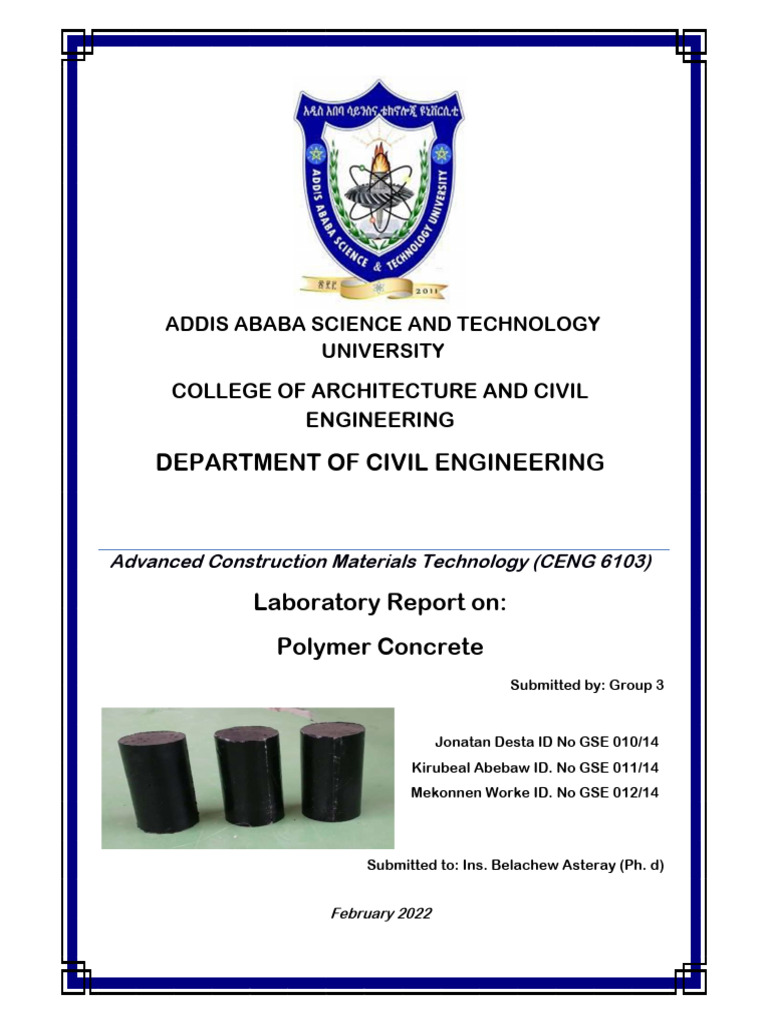 Lab Report For Epoxy Resin Polymer Concrete by Group 3 Extension | PDF ...