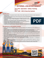Specialist - Safety Trainng (HSE)
