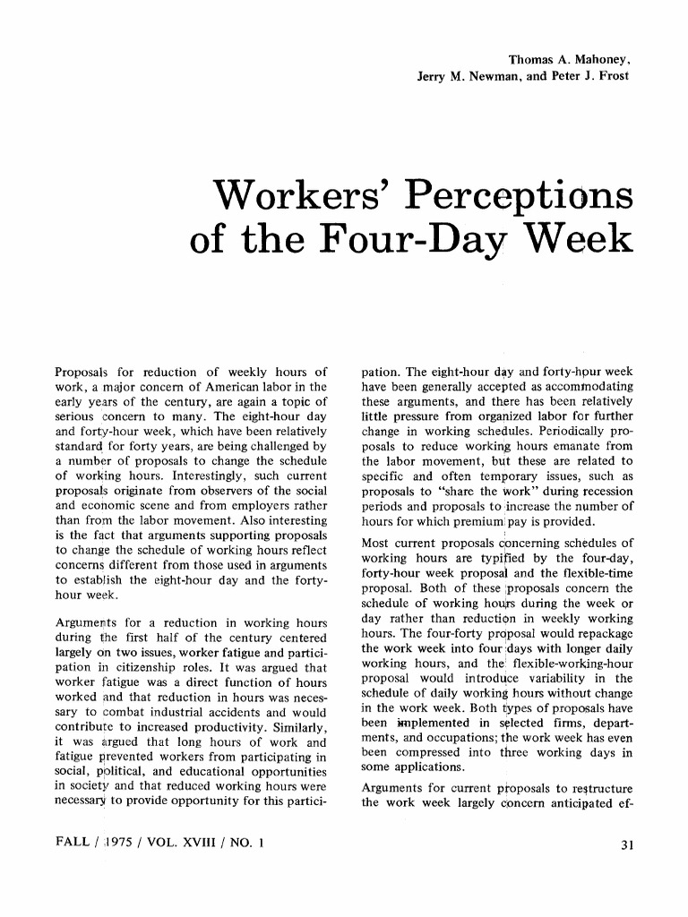 Workers Perceptions of The Four-Day Week | PDF | Working Time ...
