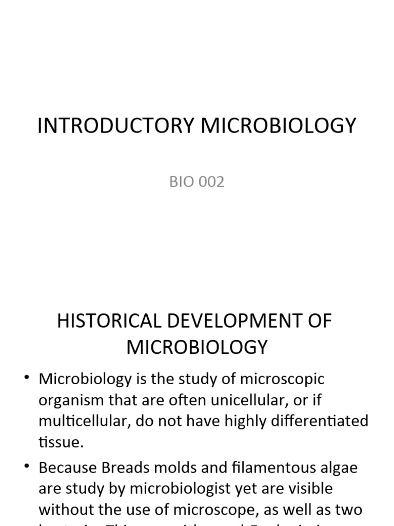 WHAT IS INTRODUCTORY MICROBIOLOGY intelligence overview