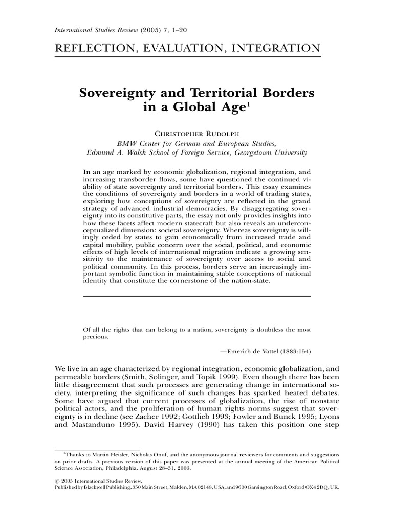 Rudolph 2005 | PDF | Sovereign State | Sovereignty