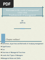 Well Come To The World of Management! Unit One