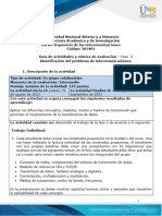 Guía de Actividades y Rúbrica de Evaluación - Unidad 1 - Fase 2 - Identificación Del Problema de Telecomunicaciones