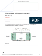 Eletricidade e Magnetismo - AV2 (2020.2)
