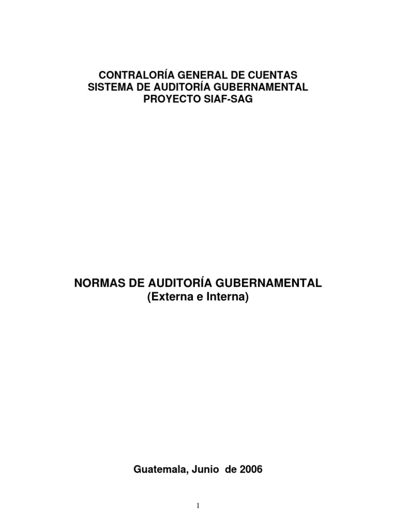 Normas de Auditoría Gubernamental | PDF | Contralor | Calidad (comercial)