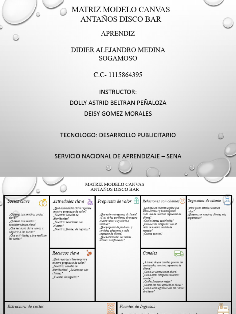 Matriz - Modelo - CANVAS Didier Medina | Descargar gratis PDF | Cliente ...