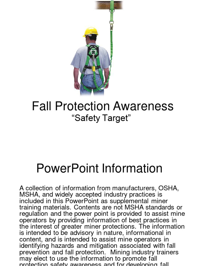 Fall Protection Awareness PDF Safety Occupational Safety And Health