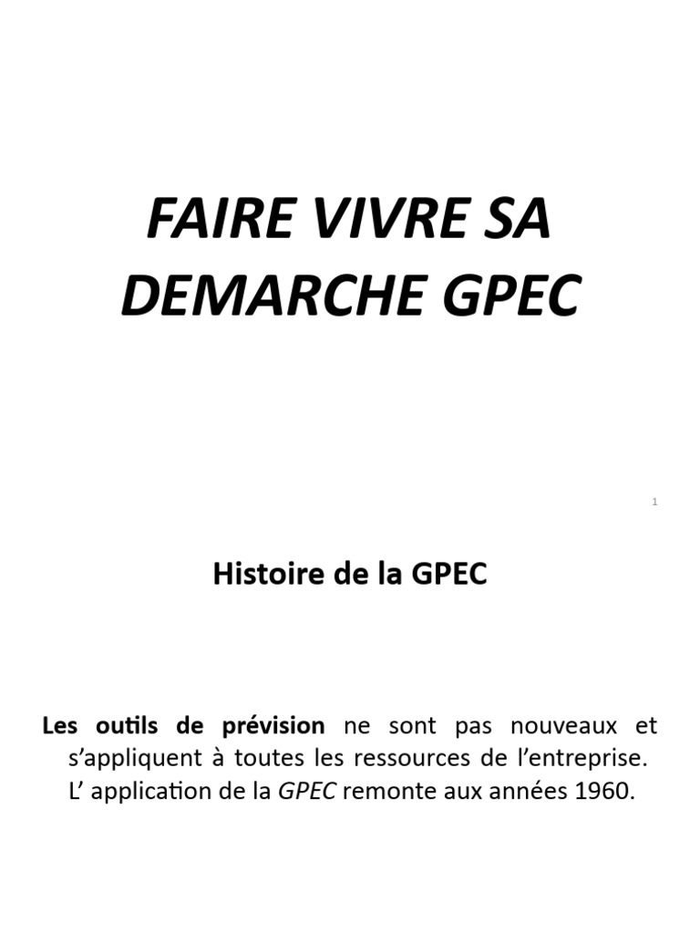 GPEC : Évolution et enjeux clés | PDF | Gestion des ressources humaines ...