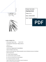 Proiect de Lectie Clasa A V-A