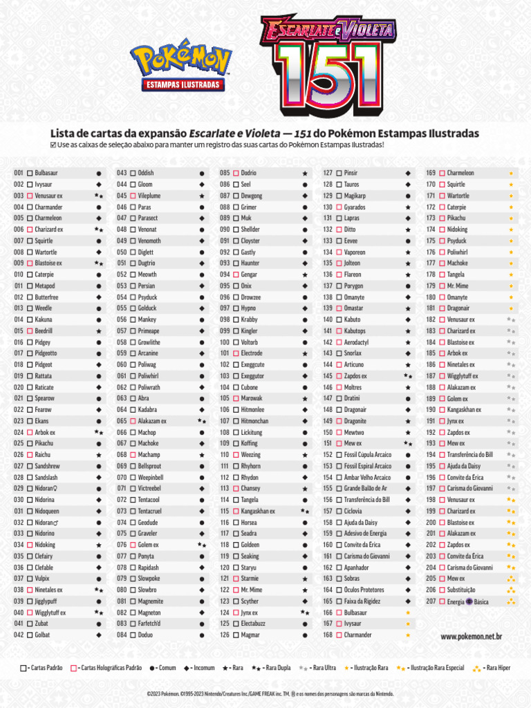 Scarlet Violet 151 Card List | PDF | Nintendo | Franquicias de Nintendo