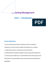 Marketing Management: Unit 1 - Introduction