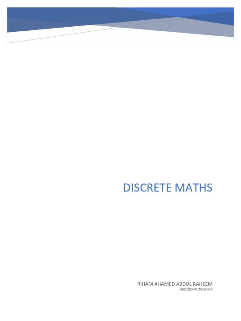 Discrete Mathematics Assignment Overview | PDF | Graph Theory ...