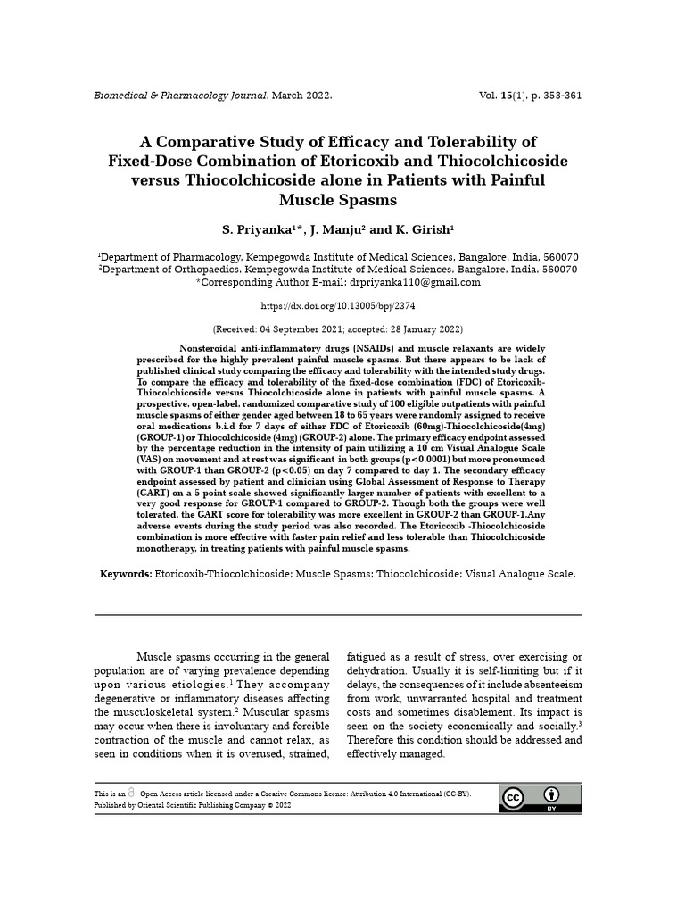 A Comparative Study of Efficacy and Tolerability of Fixed-Dose ...